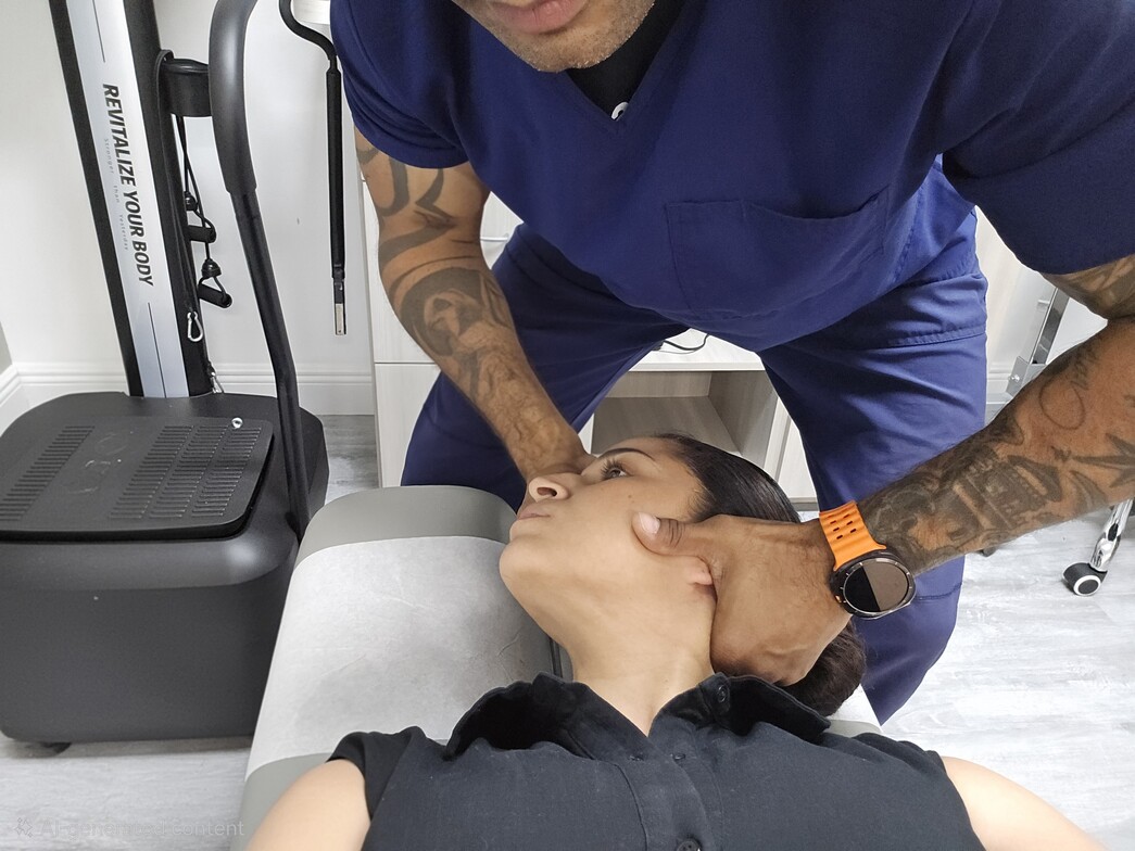 Chiropractic neck adjustment at Embody Wellness Institute in Lantana Florida
