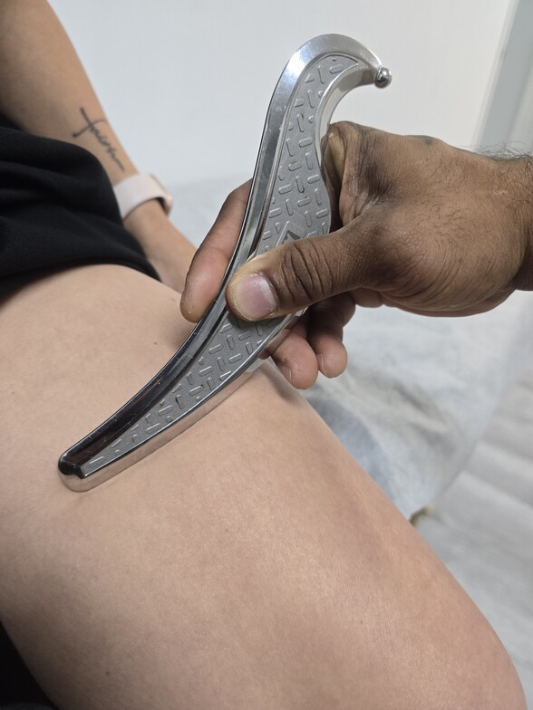 Instrument assisted soft tissue mobilization treatment for muscle recovery